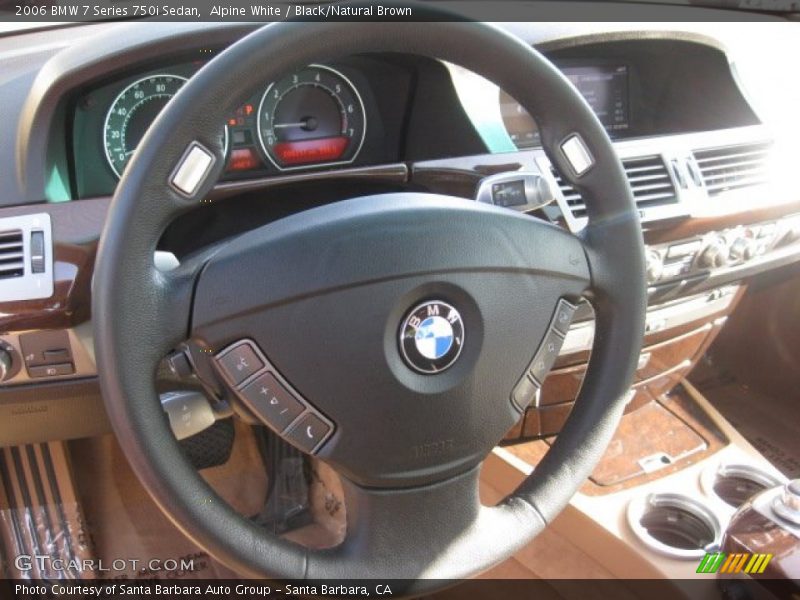 Alpine White / Black/Natural Brown 2006 BMW 7 Series 750i Sedan