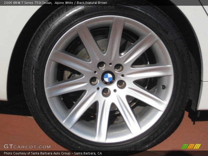 Alpine White / Black/Natural Brown 2006 BMW 7 Series 750i Sedan