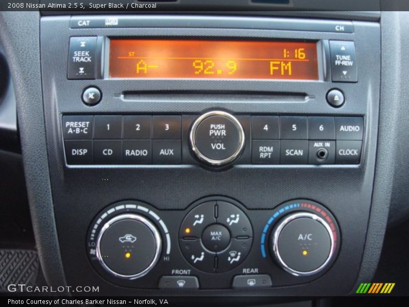 Super Black / Charcoal 2008 Nissan Altima 2.5 S
