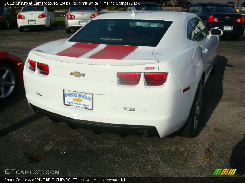 Summit White / Inferno Orange/Black 2012 Chevrolet Camaro SS/RS Coupe