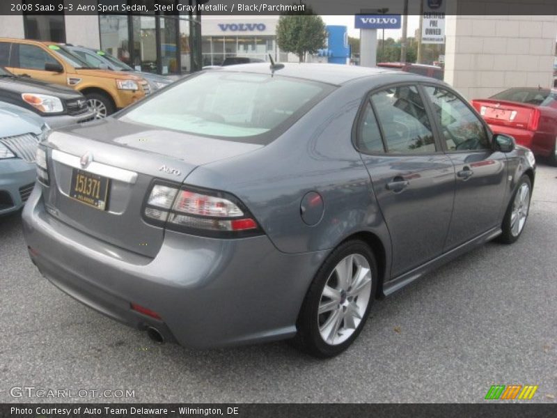 Steel Gray Metallic / Black/Parchment 2008 Saab 9-3 Aero Sport Sedan