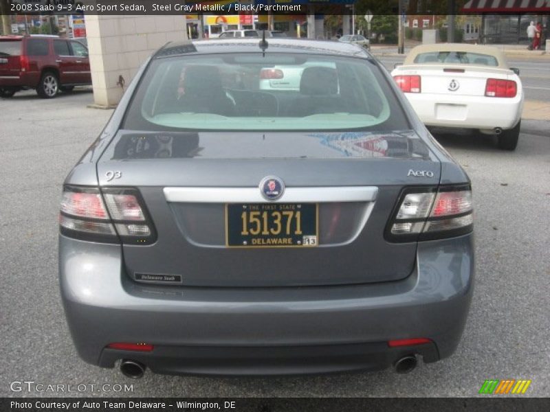 Steel Gray Metallic / Black/Parchment 2008 Saab 9-3 Aero Sport Sedan