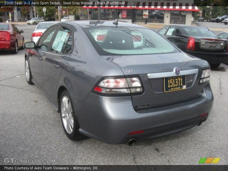 Steel Gray Metallic / Black/Parchment 2008 Saab 9-3 Aero Sport Sedan