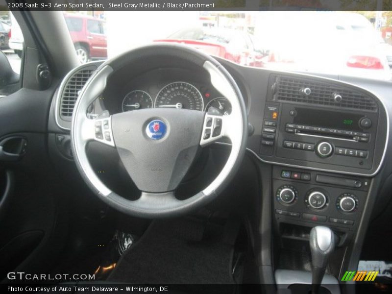 Steel Gray Metallic / Black/Parchment 2008 Saab 9-3 Aero Sport Sedan