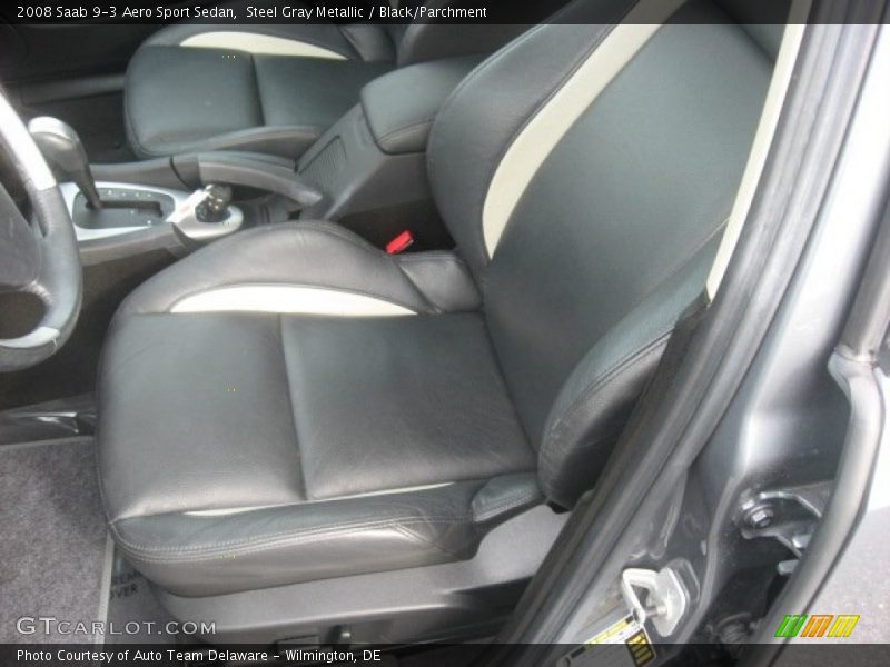 Steel Gray Metallic / Black/Parchment 2008 Saab 9-3 Aero Sport Sedan