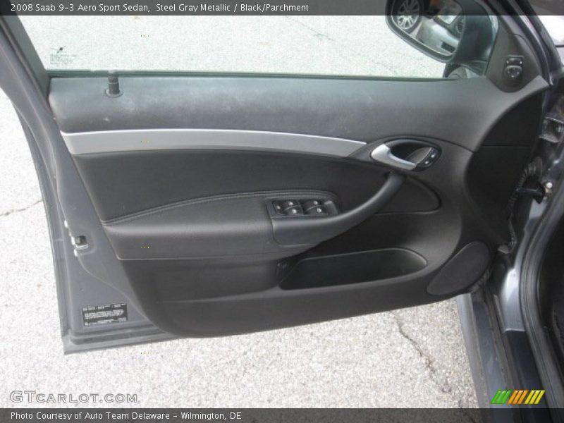 Steel Gray Metallic / Black/Parchment 2008 Saab 9-3 Aero Sport Sedan