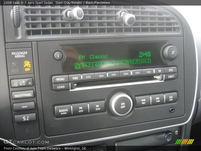 Steel Gray Metallic / Black/Parchment 2008 Saab 9-3 Aero Sport Sedan