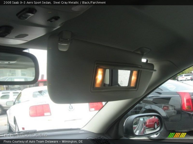 Steel Gray Metallic / Black/Parchment 2008 Saab 9-3 Aero Sport Sedan