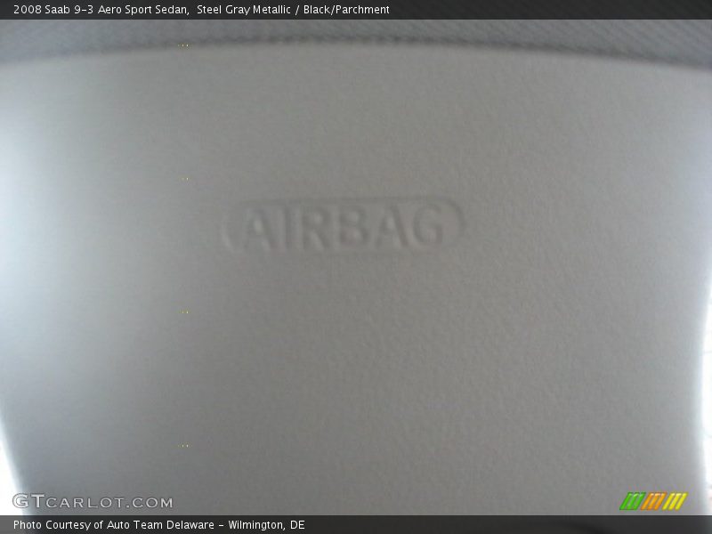 Steel Gray Metallic / Black/Parchment 2008 Saab 9-3 Aero Sport Sedan