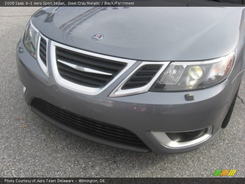 Steel Gray Metallic / Black/Parchment 2008 Saab 9-3 Aero Sport Sedan