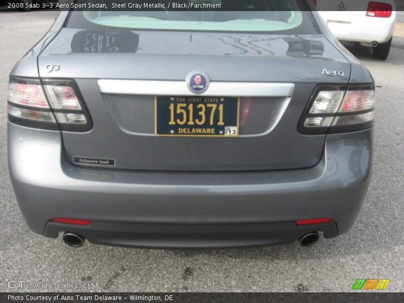 Steel Gray Metallic / Black/Parchment 2008 Saab 9-3 Aero Sport Sedan