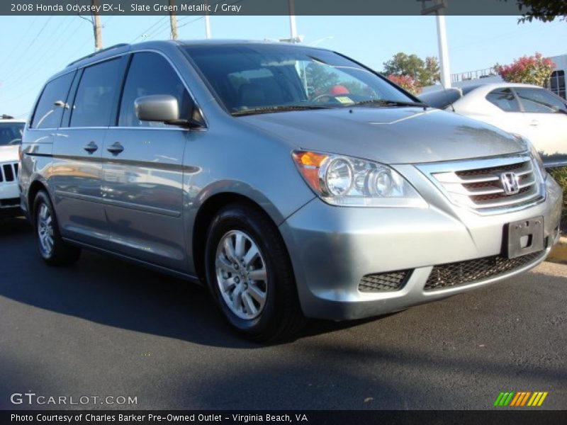 Slate Green Metallic / Gray 2008 Honda Odyssey EX-L