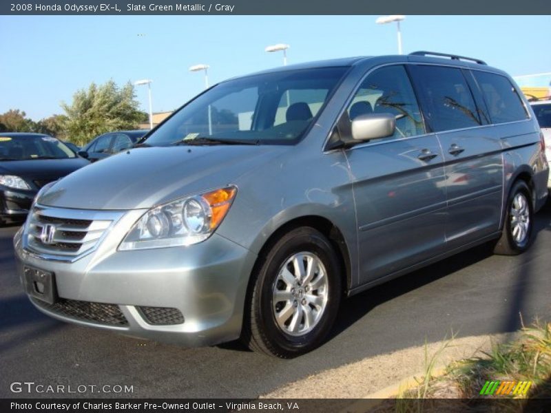 Slate Green Metallic / Gray 2008 Honda Odyssey EX-L