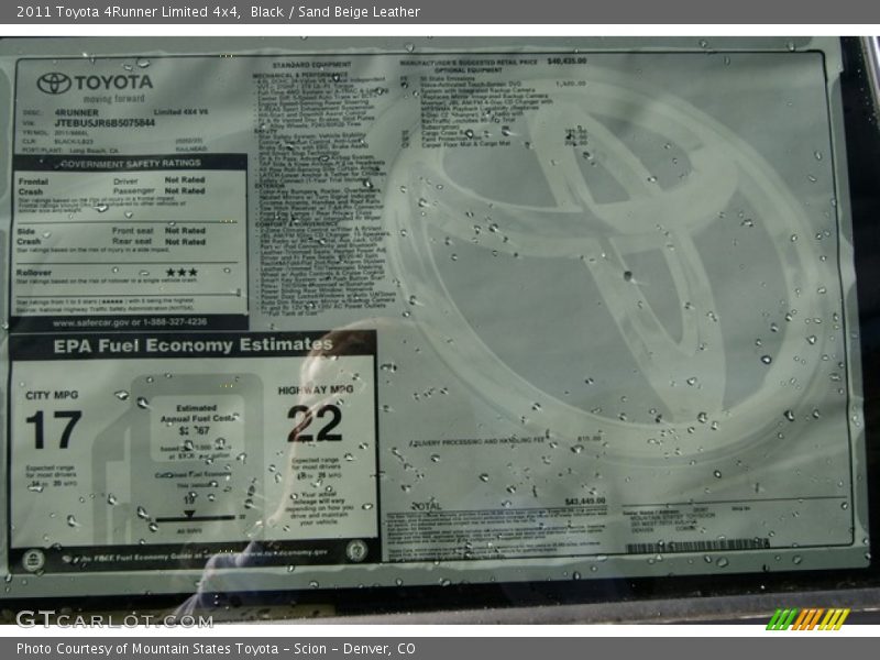Black / Sand Beige Leather 2011 Toyota 4Runner Limited 4x4