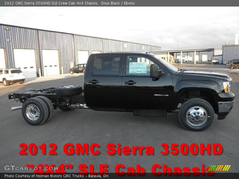 Onyx Black / Ebony 2012 GMC Sierra 3500HD SLE Crew Cab 4x4 Chassis
