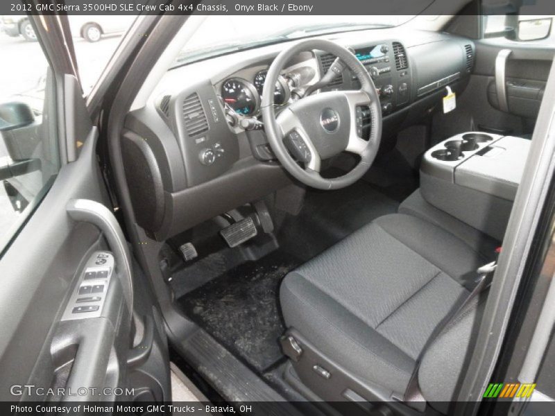 Ebony Interior - 2012 Sierra 3500HD SLE Crew Cab 4x4 Chassis 