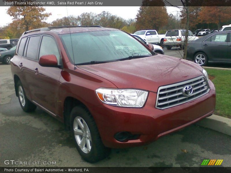 Salsa Red Pearl / Ash Gray 2008 Toyota Highlander 4WD