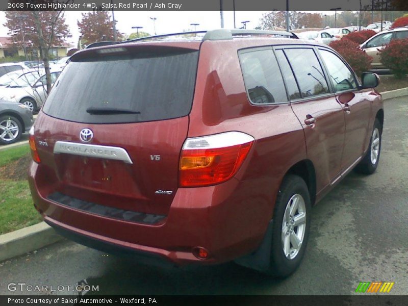Salsa Red Pearl / Ash Gray 2008 Toyota Highlander 4WD