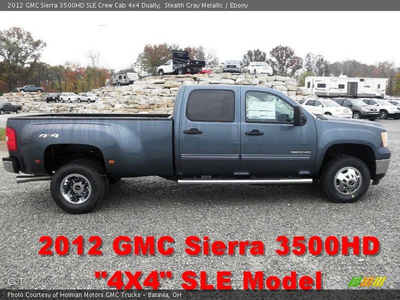Stealth Gray Metallic / Ebony 2012 GMC Sierra 3500HD SLE Crew Cab 4x4 Dually