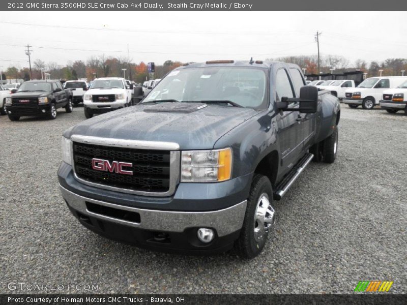 Stealth Gray Metallic / Ebony 2012 GMC Sierra 3500HD SLE Crew Cab 4x4 Dually