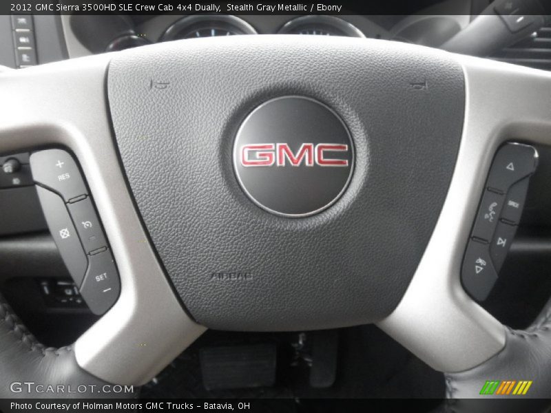 Stealth Gray Metallic / Ebony 2012 GMC Sierra 3500HD SLE Crew Cab 4x4 Dually