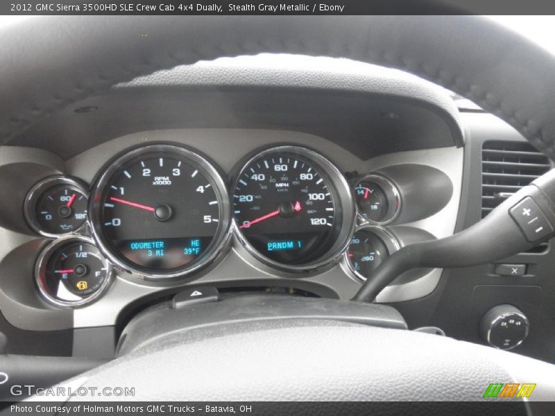 Stealth Gray Metallic / Ebony 2012 GMC Sierra 3500HD SLE Crew Cab 4x4 Dually