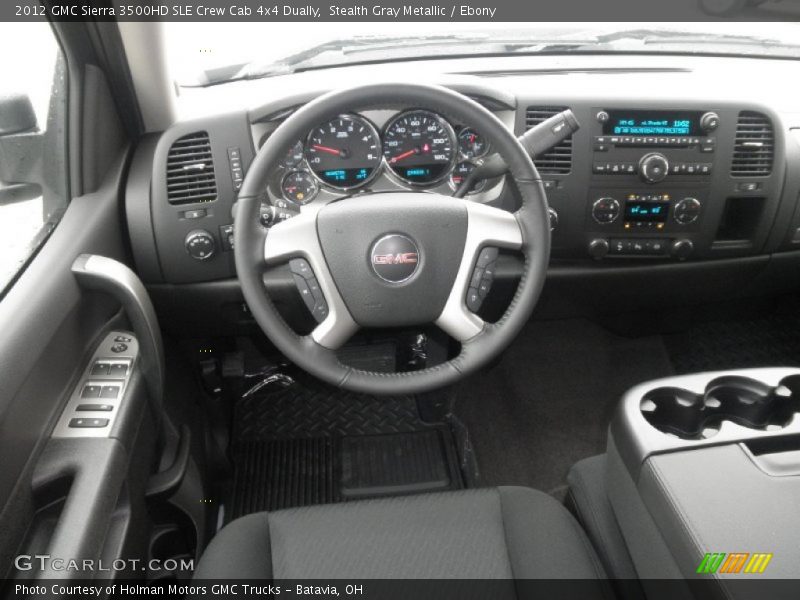 Stealth Gray Metallic / Ebony 2012 GMC Sierra 3500HD SLE Crew Cab 4x4 Dually