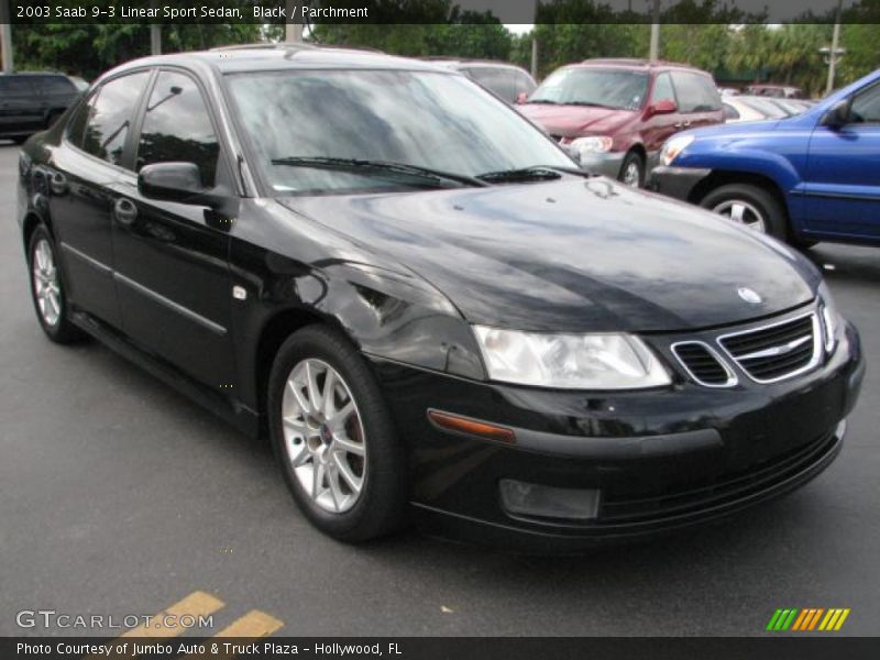 Black / Parchment 2003 Saab 9-3 Linear Sport Sedan