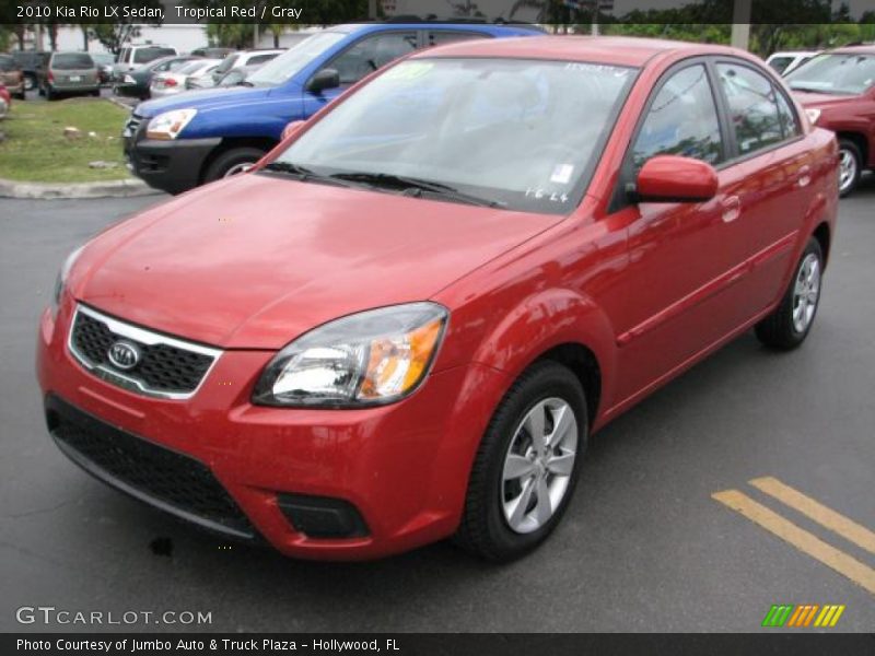 Tropical Red / Gray 2010 Kia Rio LX Sedan