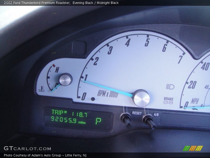 Evening Black / Midnight Black 2002 Ford Thunderbird Premium Roadster