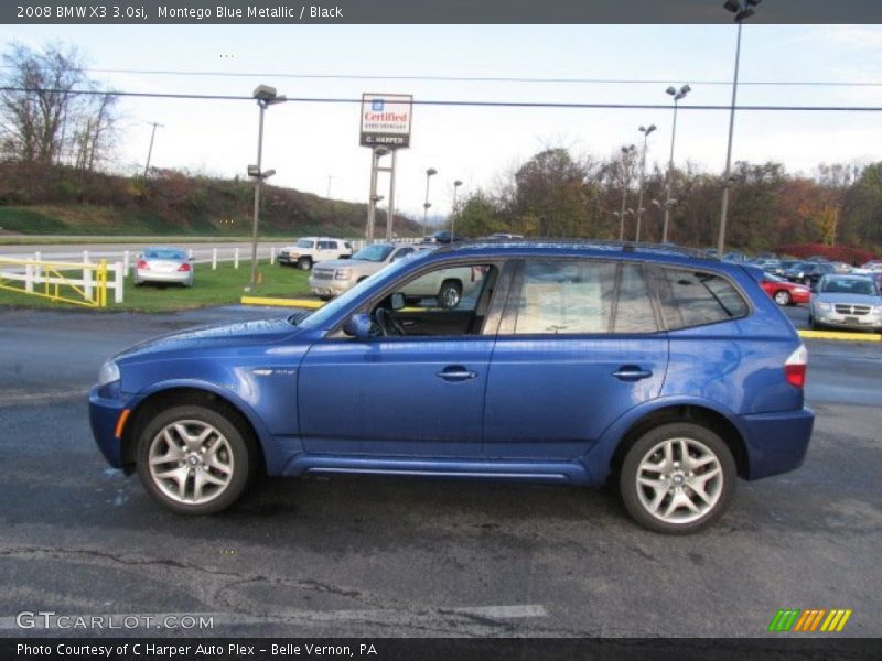 Montego Blue Metallic / Black 2008 BMW X3 3.0si