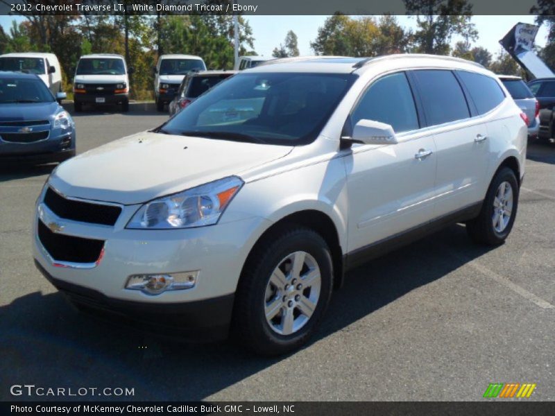 White Diamond Tricoat / Ebony 2012 Chevrolet Traverse LT