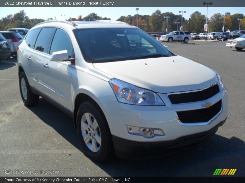 White Diamond Tricoat / Ebony 2012 Chevrolet Traverse LT