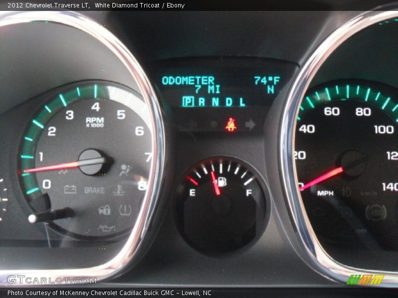 White Diamond Tricoat / Ebony 2012 Chevrolet Traverse LT
