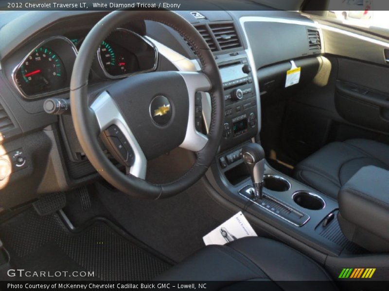 White Diamond Tricoat / Ebony 2012 Chevrolet Traverse LT