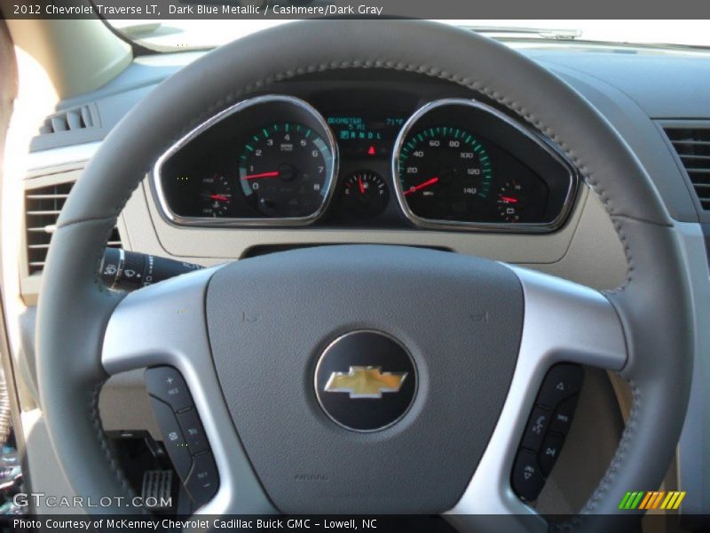 Dark Blue Metallic / Cashmere/Dark Gray 2012 Chevrolet Traverse LT