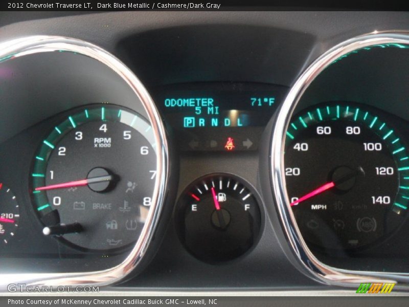 Dark Blue Metallic / Cashmere/Dark Gray 2012 Chevrolet Traverse LT
