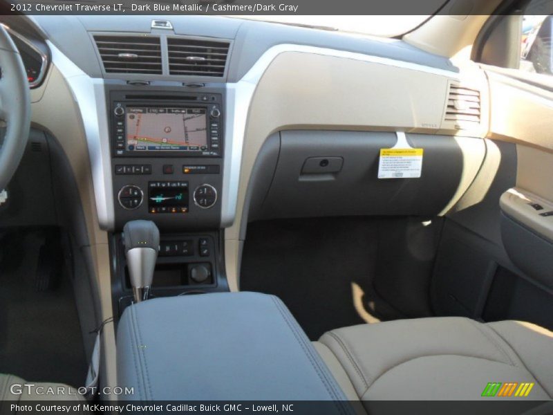 Dark Blue Metallic / Cashmere/Dark Gray 2012 Chevrolet Traverse LT