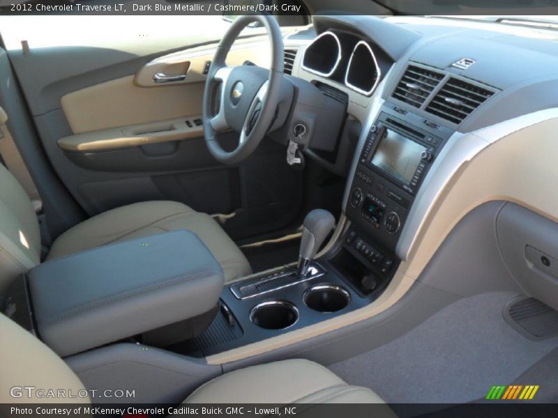 Dark Blue Metallic / Cashmere/Dark Gray 2012 Chevrolet Traverse LT