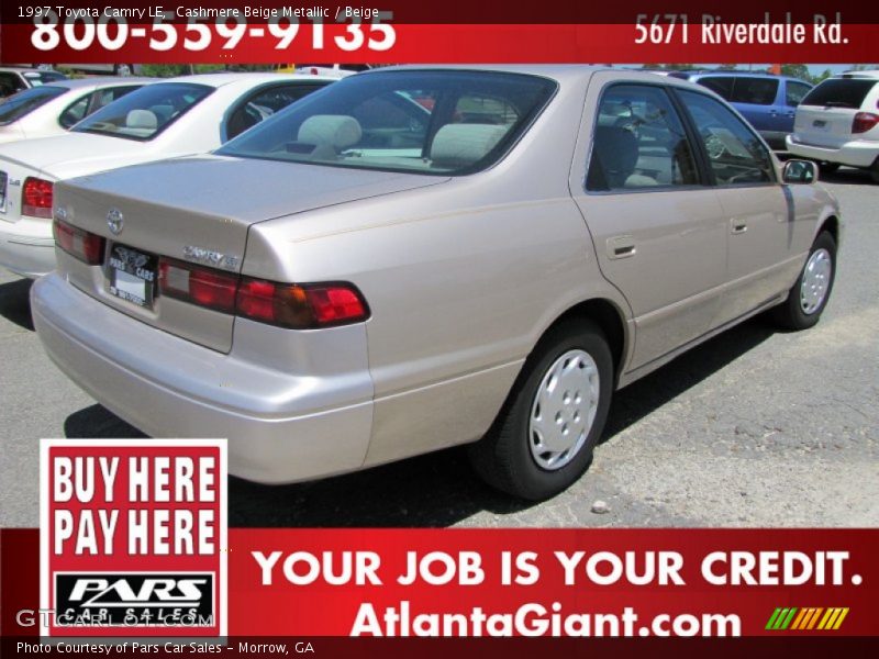 Cashmere Beige Metallic / Beige 1997 Toyota Camry LE