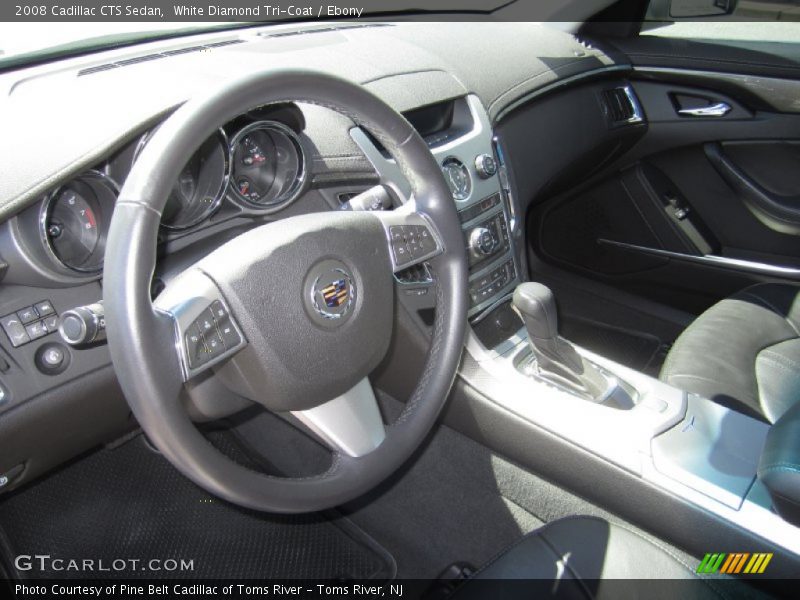 White Diamond Tri-Coat / Ebony 2008 Cadillac CTS Sedan