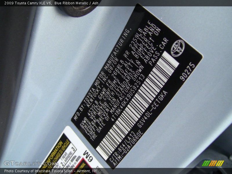Blue Ribbon Metallic / Ash 2009 Toyota Camry XLE V6