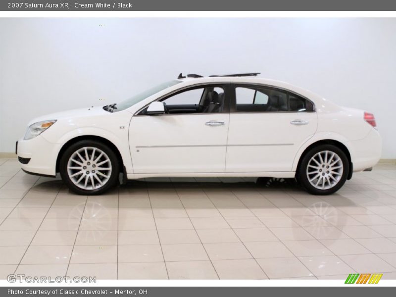 Cream White / Black 2007 Saturn Aura XR