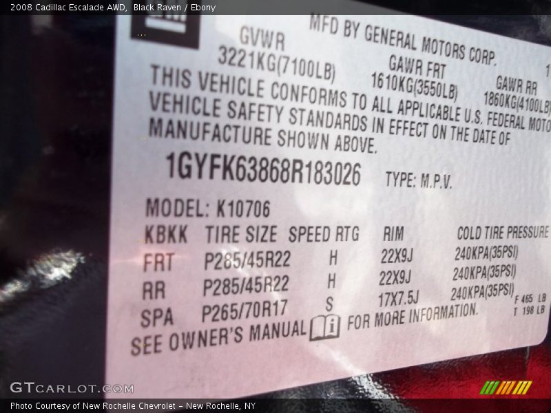 Black Raven / Ebony 2008 Cadillac Escalade AWD
