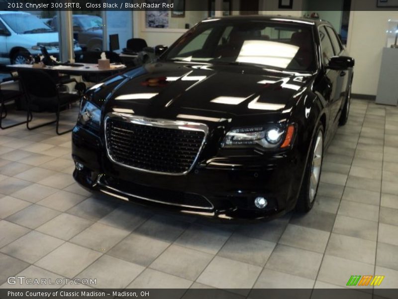 Gloss Black / Black/Radar Red 2012 Chrysler 300 SRT8