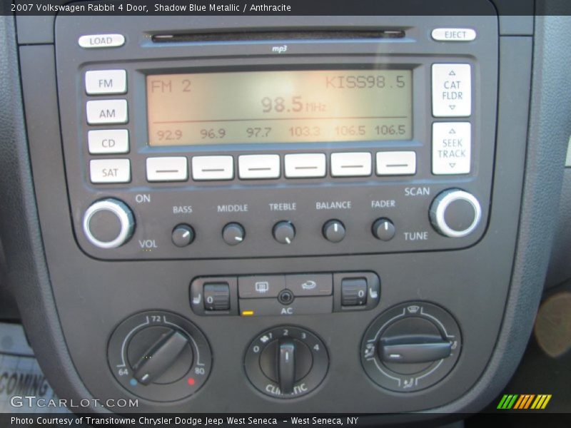 Controls of 2007 Rabbit 4 Door
