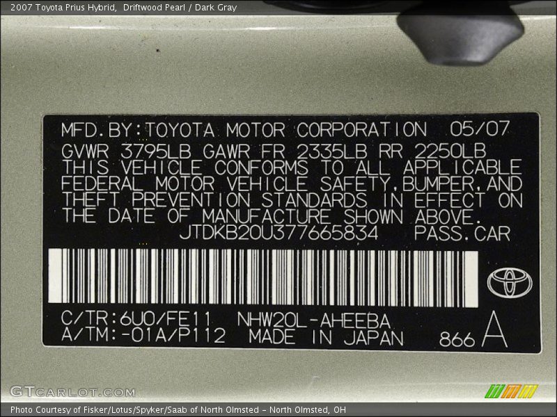 Driftwood Pearl / Dark Gray 2007 Toyota Prius Hybrid