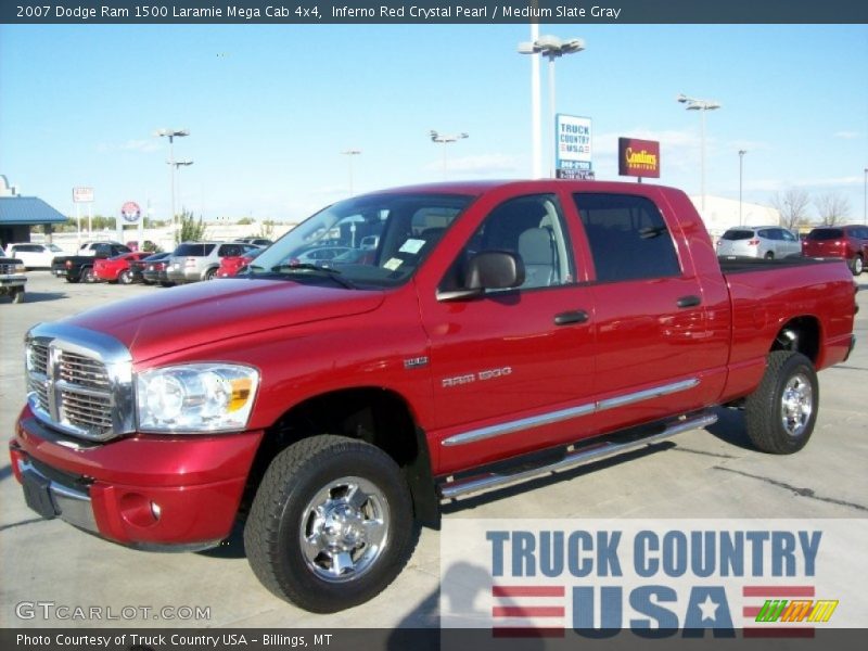 Inferno Red Crystal Pearl / Medium Slate Gray 2007 Dodge Ram 1500 Laramie Mega Cab 4x4