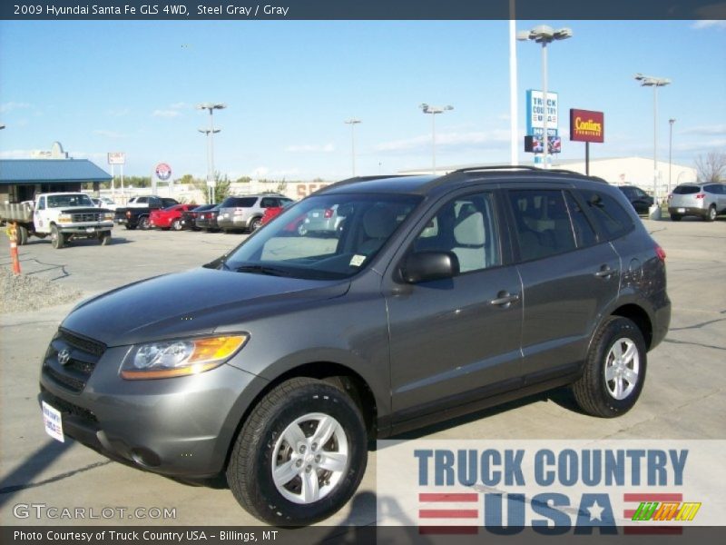 Steel Gray / Gray 2009 Hyundai Santa Fe GLS 4WD