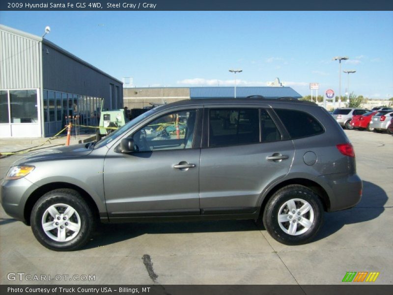 Steel Gray / Gray 2009 Hyundai Santa Fe GLS 4WD